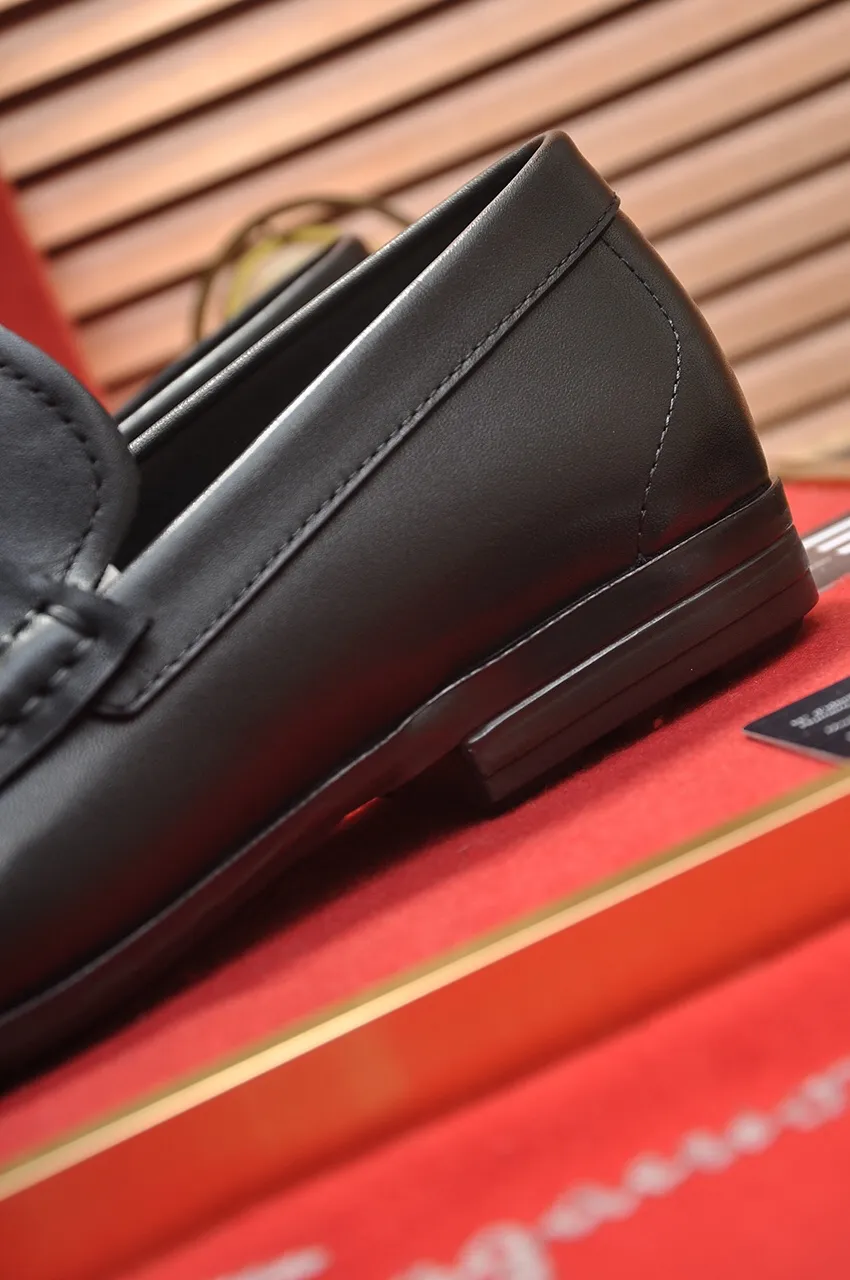 Men's shoes 💰500💶[Ferragamo/Ferragamo] The latest model in the counter. Original imported open-sided high-quality cowhide hand-woven + imported 🐂 cowhide + original luxury metal buckle + original combination outsole. Comparison without pressure 38--44🎉